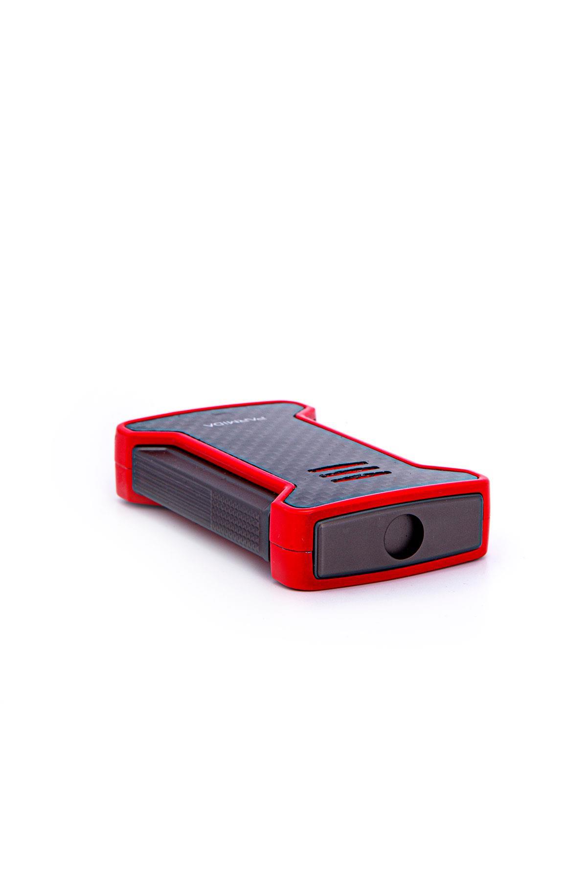 Parmida Tek Torch Pürmüz Karbon Desenli Kırmızı Puro Çakmağı