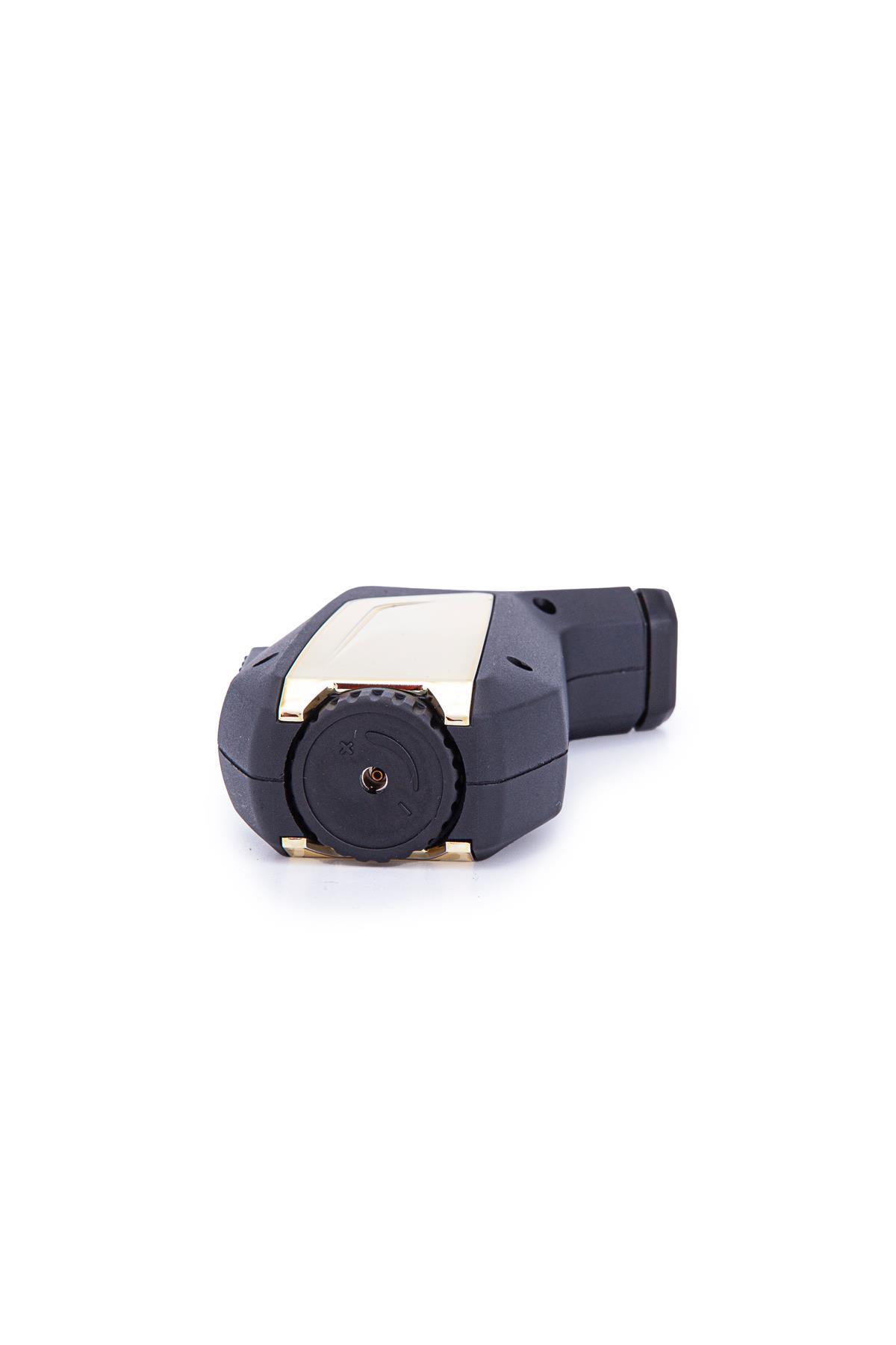 Parmida Tek Torch Pürmüz Mat Siyah-Gold Masa Tipi Puro Çakmağı