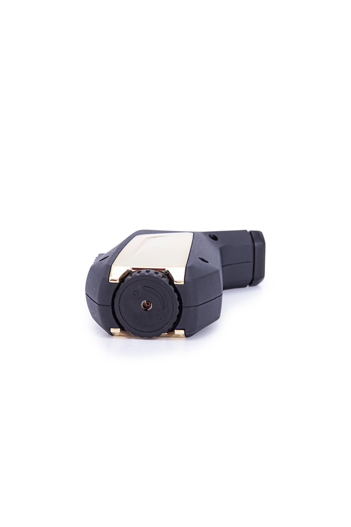 Parmida Tek Torch Pürmüz Mat Siyah-Gold Masa Tipi Puro Çakmağı
