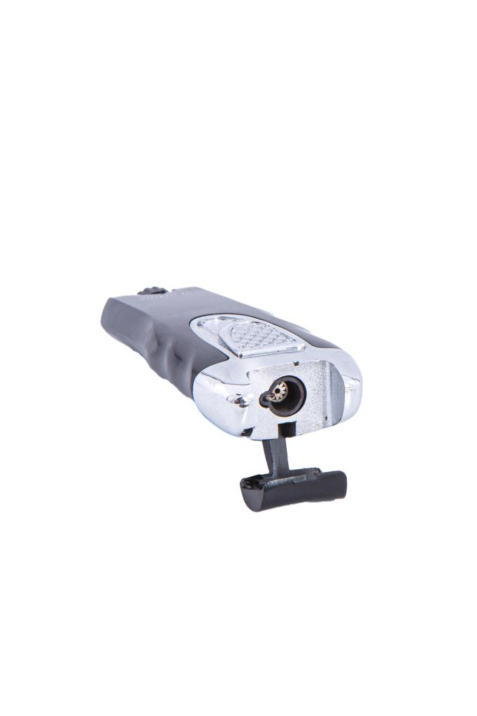 Parmida Tek Torch Pürmüz Siyah-Gümüş Puro Çakmağı