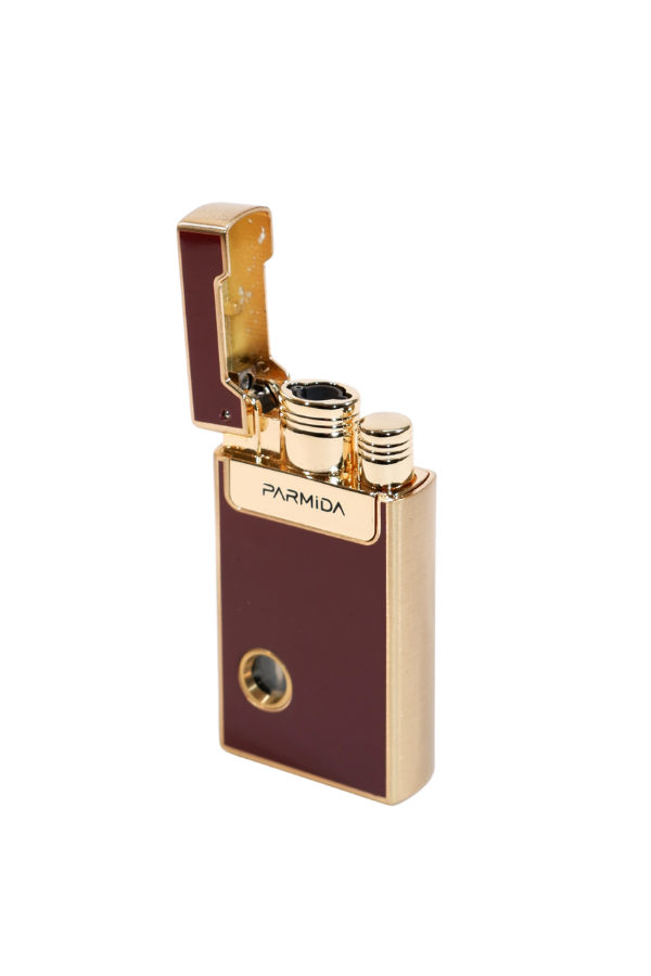 Parmida Tek Torch Pürmüz Soft Flame Özellikli Bordo-Gold Metal Puro Çakmağı