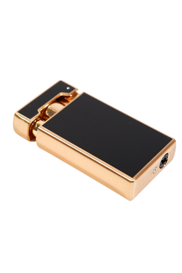 Parmida Tek Torch Pürmüz Soft Flame Özellikli Siyah-Gold Metal Puro Çakmağı