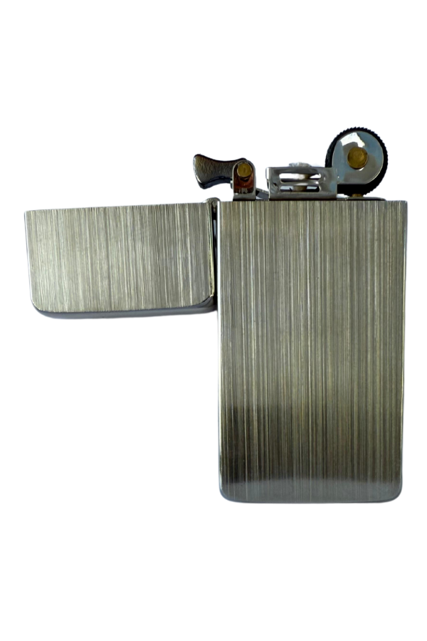 PremiumQuality Fırçalı Gümüş Metal Benzinli Çakmak