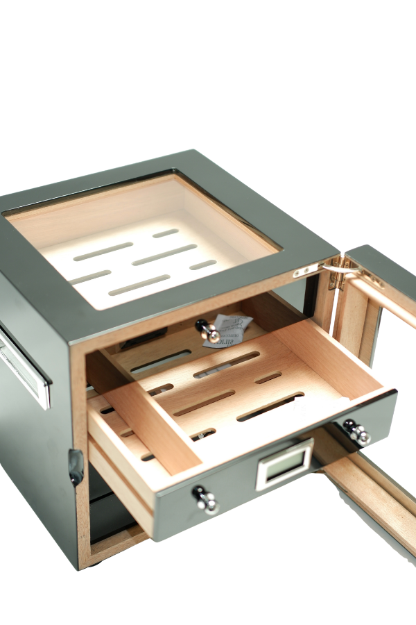 PremiumQuality Recoleta Siyah Sedir Humidor Puro Kutusu