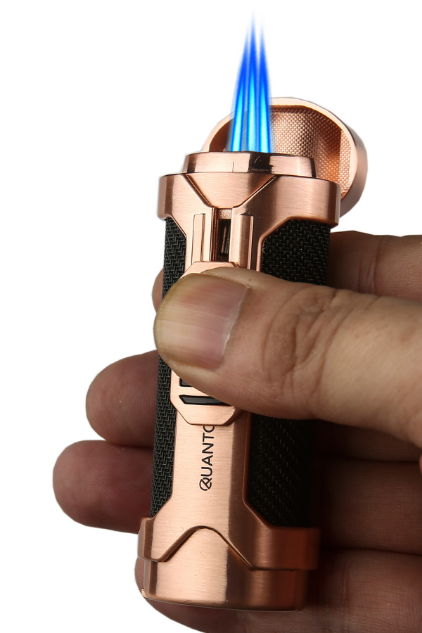 Quantoro 3 Torch Pürmüz Delicili Siyah-Gold Metal Puro Çakmağı
