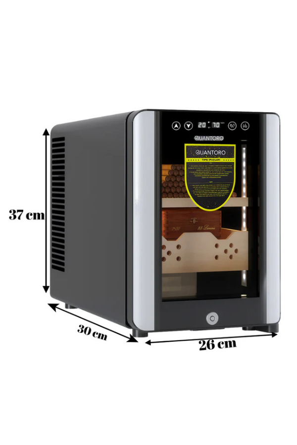 Quantoro QCC-38 Elektronik Nemlendirme & Soğutmalı Siyah Puro Dolabı - QTR-004
