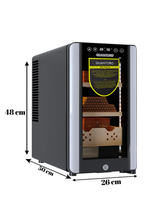 Quantoro QCC-39 Elektronik Nemlendirme & Soğutmalı Siyah Puro Dolabı - QTR-007