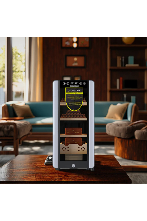 Quantoro QCC-40-A Elektronik Nemlendirme & Soğutmalı Siyah Puro Dolabı - QTR-005