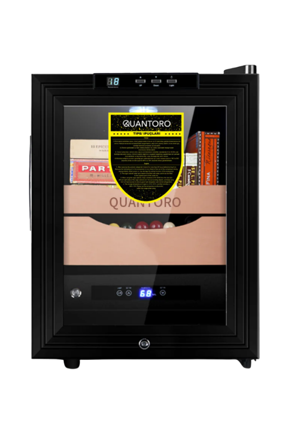 Quantoro QCC-43 Elektronik Nemlendirme & Soğutmalı Siyah Puro Dolabı - QTR-006
