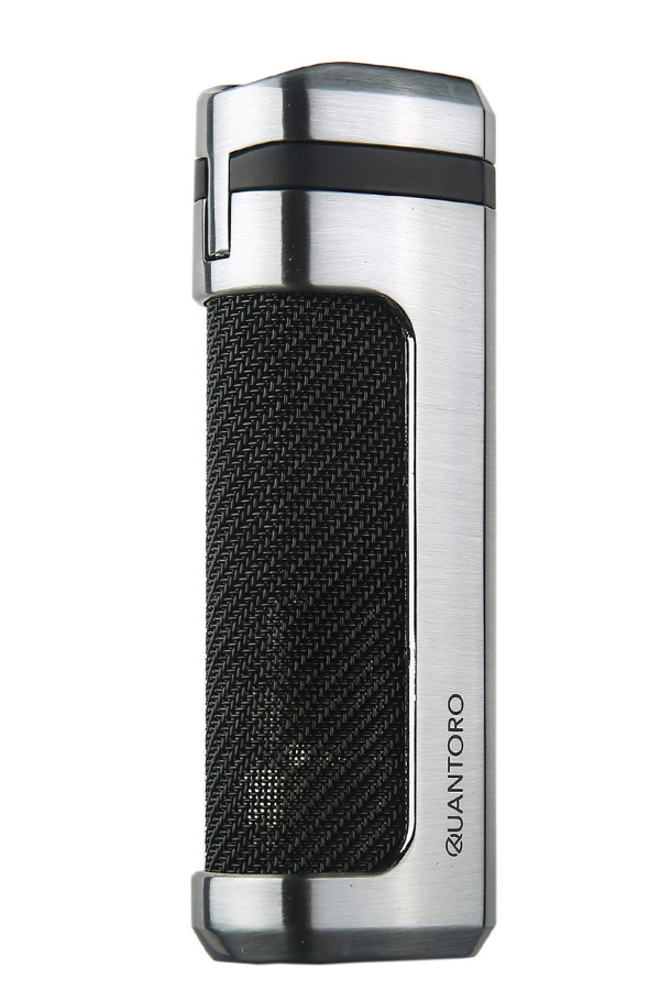 Quantoro Üç Torch Pürmüz Delicili Gümüş Metal Puro Çakmağı