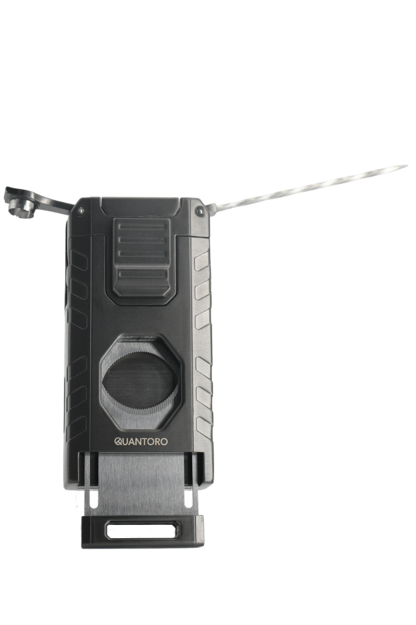 Quantoro Üç Torch Pürmüz Easy S/İğneli/Delicili Gunmetal Metal Puro Çakmağı