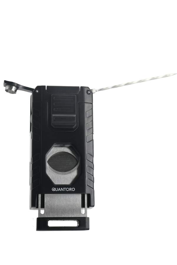Quantoro Üç Torch Pürmüz Easy S/İğneli/Delicili Siyah Metal Puro Çakmağı