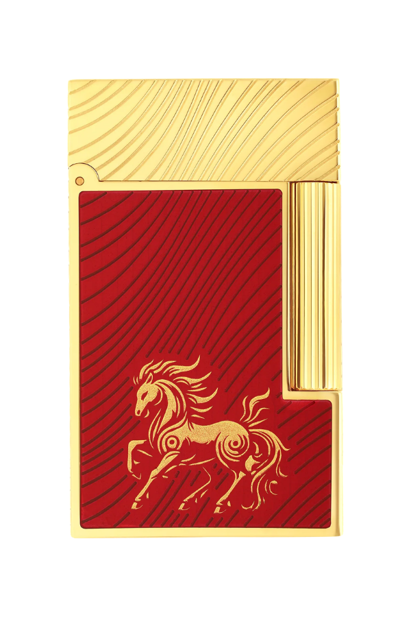 S.T. Dupont Ligne 2 Guilloche Horsemane Kırmızı Puro Çakmağı 16080CL - TR9740