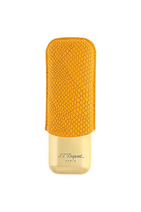 S.T. Dupont Gold - Turuncu İkili Deri Puro Kılıfı 183273