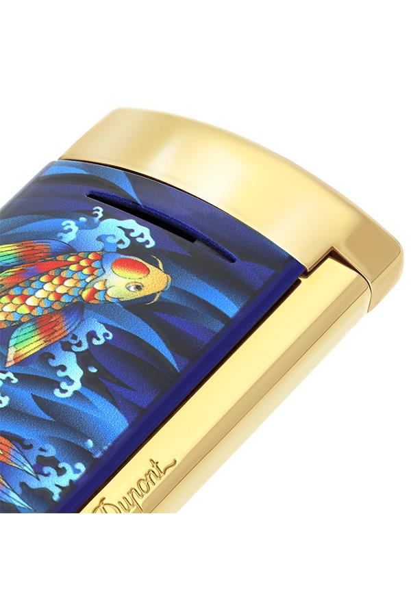 S.T. Dupont Minijet Koifish Gold-Lacivert Puro Çakmağı 10897KF - TR7385