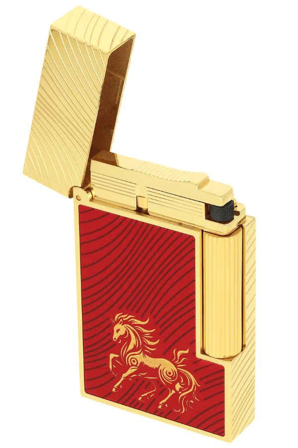 S.T. Dupont Ligne 2 Guilloche Horsemane Kırmızı Puro Çakmağı 16080CL - TR9740