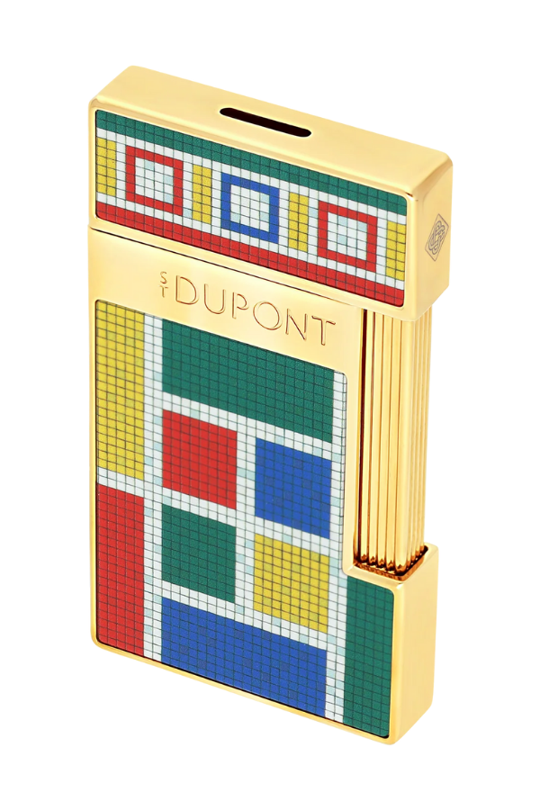S.T. Dupont Casablanca Slimmy Mozaik Desenli Çakmak Kesici Küllük Premium Üçlü Puro Seti - ST-CSB-002