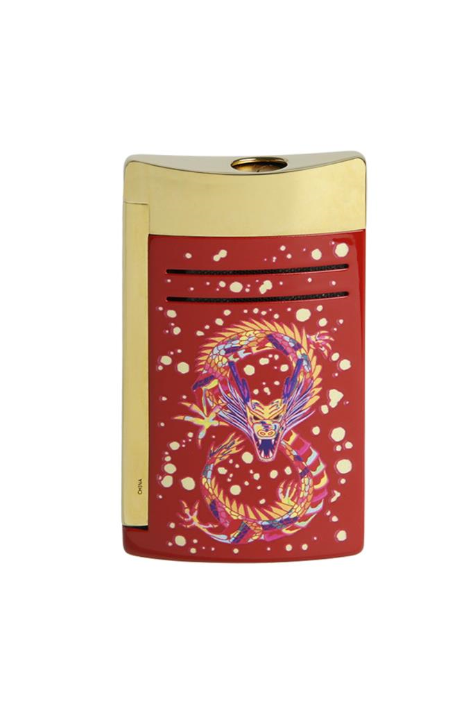 S.T. Dupont Maxijet Burgundy/Gold Year of The Dragon Puro Çakmağı 20176 - TR6655