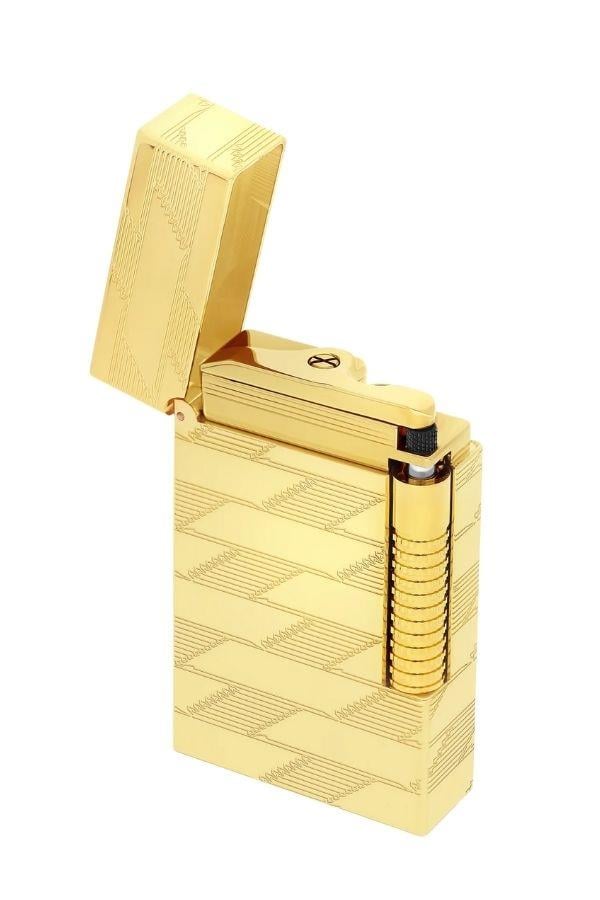 S.T. Dupont Le Grand Guilloche Monogram Gold Puro Çakmağı C23178