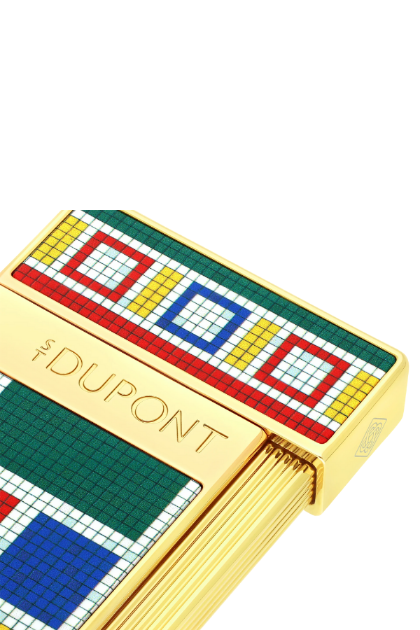 S.T. Dupont Casablanca Slimmy Mozaik Desenli Çakmak Kesici Küllük Premium Üçlü Puro Seti - ST-CSB-002