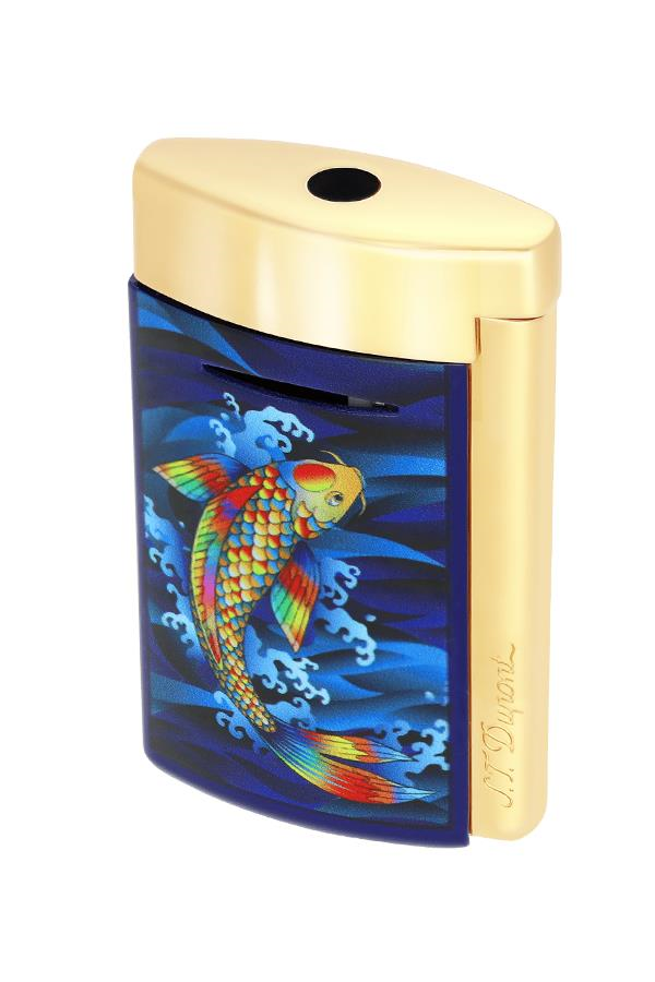 S.T. Dupont Minijet Koifish Gold-Lacivert Puro Çakmağı 10897KF - TR7385