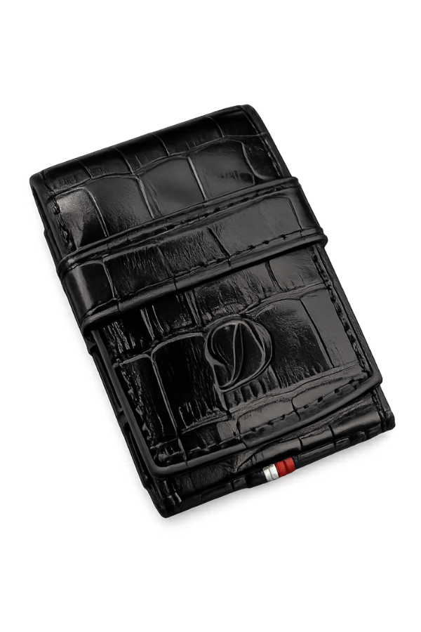 S.T. Dupont Crocodile Deri Siyah Le Grand Çakmak Kılıfı - TR9172
