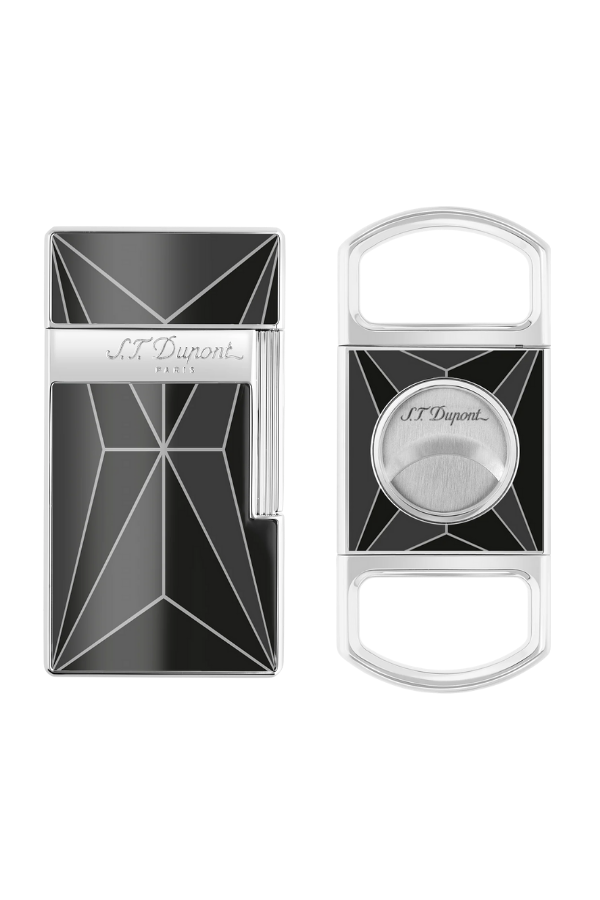 S.T. Dupont Fire x Black Siyah Çakmak Kesici İkili Puro Seti - ST-FRX-002