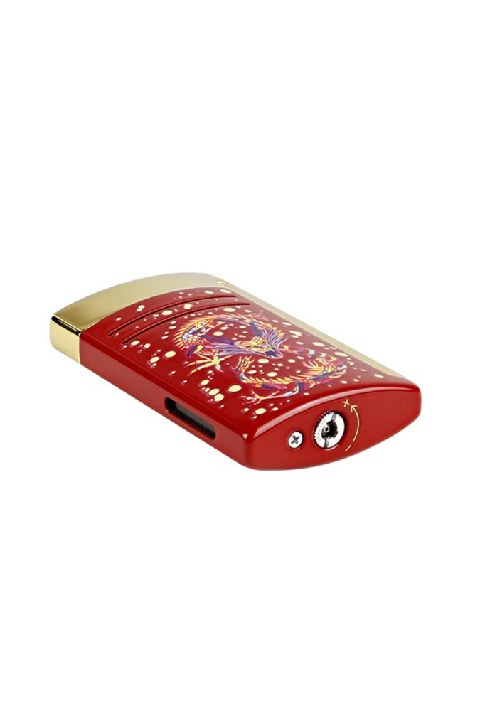 S.T. Dupont Maxijet Burgundy/Gold Year of The Dragon Puro Çakmağı 20176 - TR6655