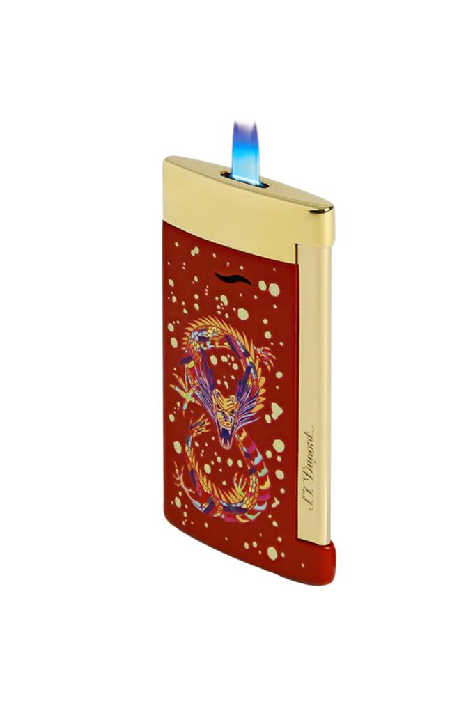 S.T. Dupont Slim 7 Burgundy Dragon Gold Puro Çakmağı 27776 - TR6660