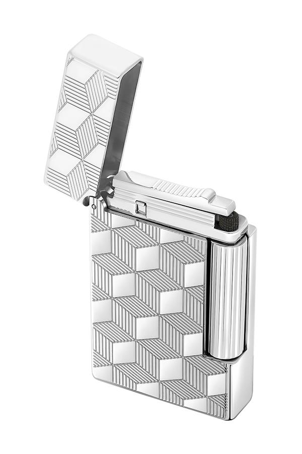 S.T. Dupont Initial Guilloche Gümüş Düz İşlemeli Puro Çakmağı 20840