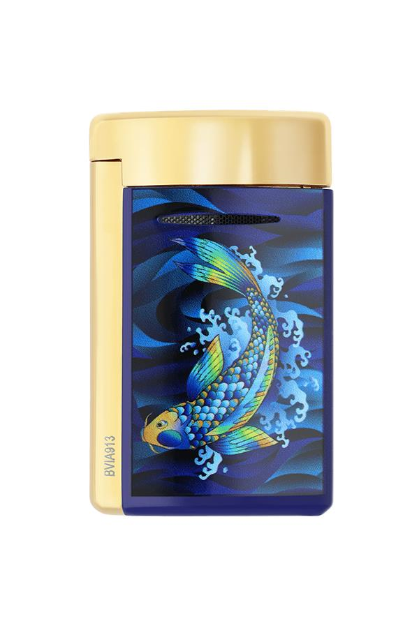 S.T. Dupont Minijet Koifish Gold-Lacivert Puro Çakmağı 10897KF - TR7385
