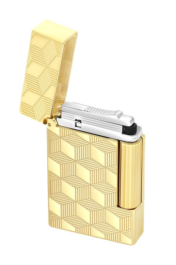 S.T. Dupont Initial Guilloche Gold Düz İşlemeli Puro Çakmağı 20841