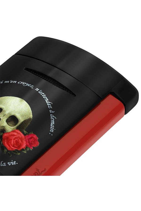 S.T. Dupont Minijet Memento Mori Kırmızı-Siyah Puro Çakmağı 10894 - TR7384