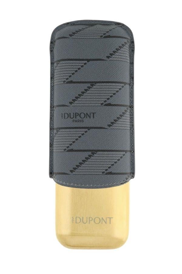 S.T. Dupont Coated Canvas Monogram Siyah İkili Deri Puro Kılıfı 183479