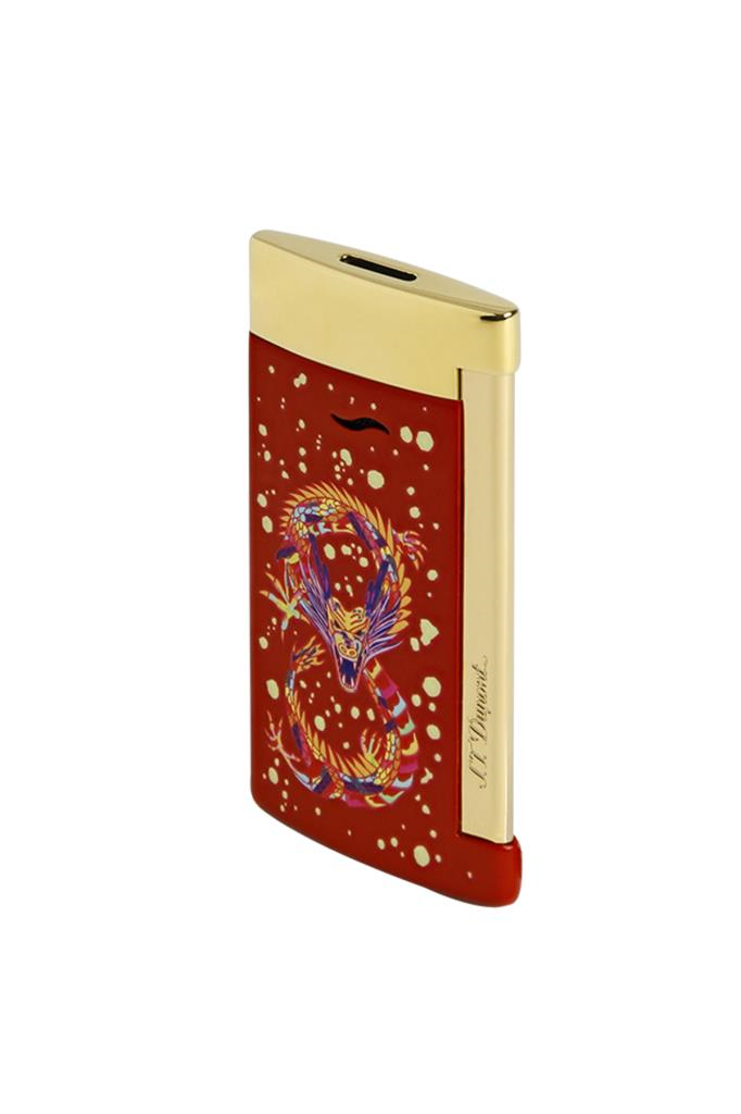 S.T. Dupont Slim 7 Burgundy Dragon Gold Puro Çakmağı 27776 - TR6660