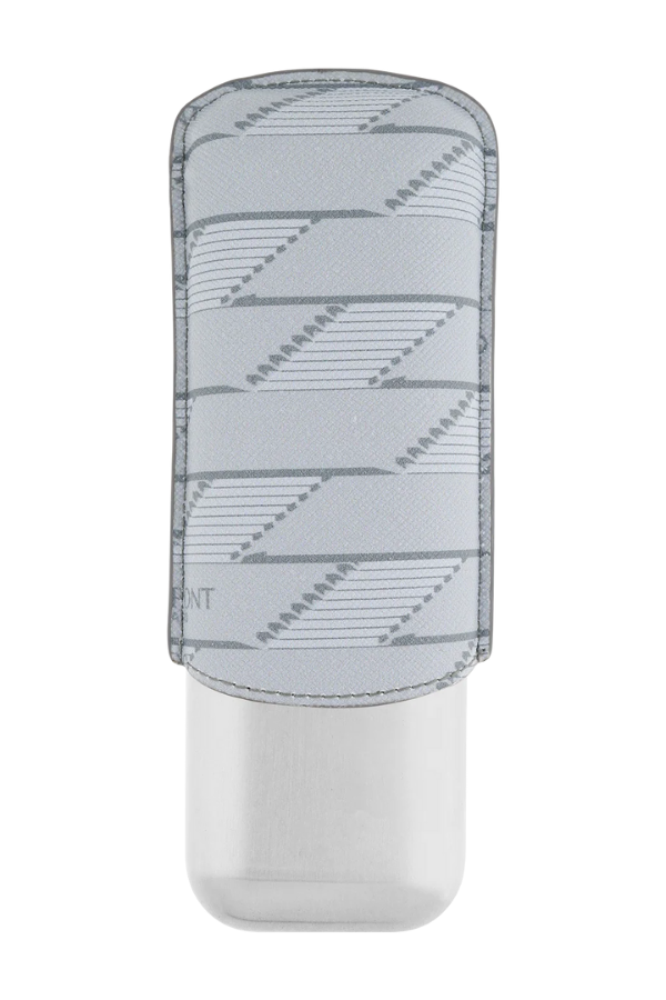 S.T. Dupont Coated Canvas Monogram Parlak Gri İkili Deri Puro Kılıfı 183480