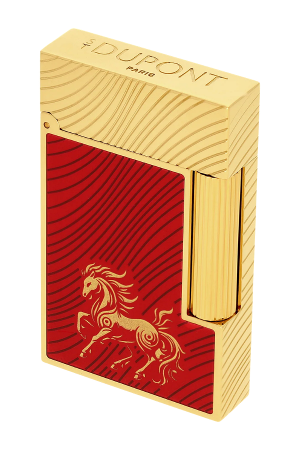 S.T. Dupont Ligne 2 Guilloche Horsemane Kırmızı Puro Çakmağı 16080CL - TR9740