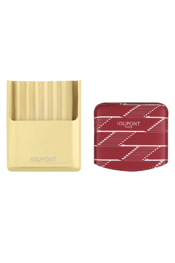 S.T. Dupont Coated Canvas Monogram Bordo Deri Cigarillo Kılıfı 183178