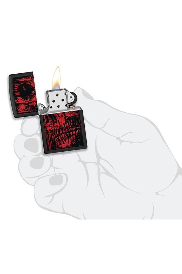Zippo Çakmak 49775-093910 Red Skull Design