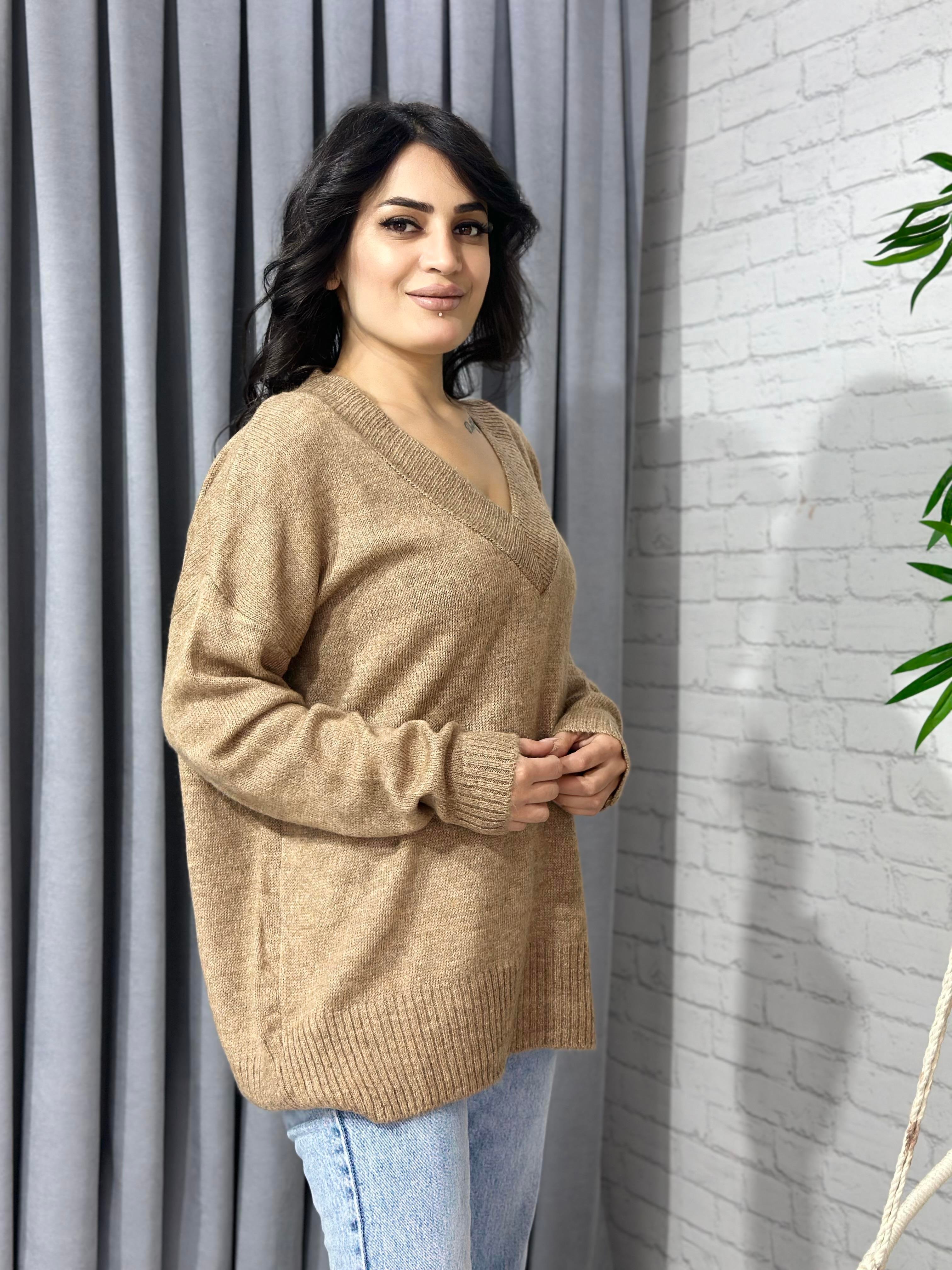 Camel V Yaka Triko Kazak 