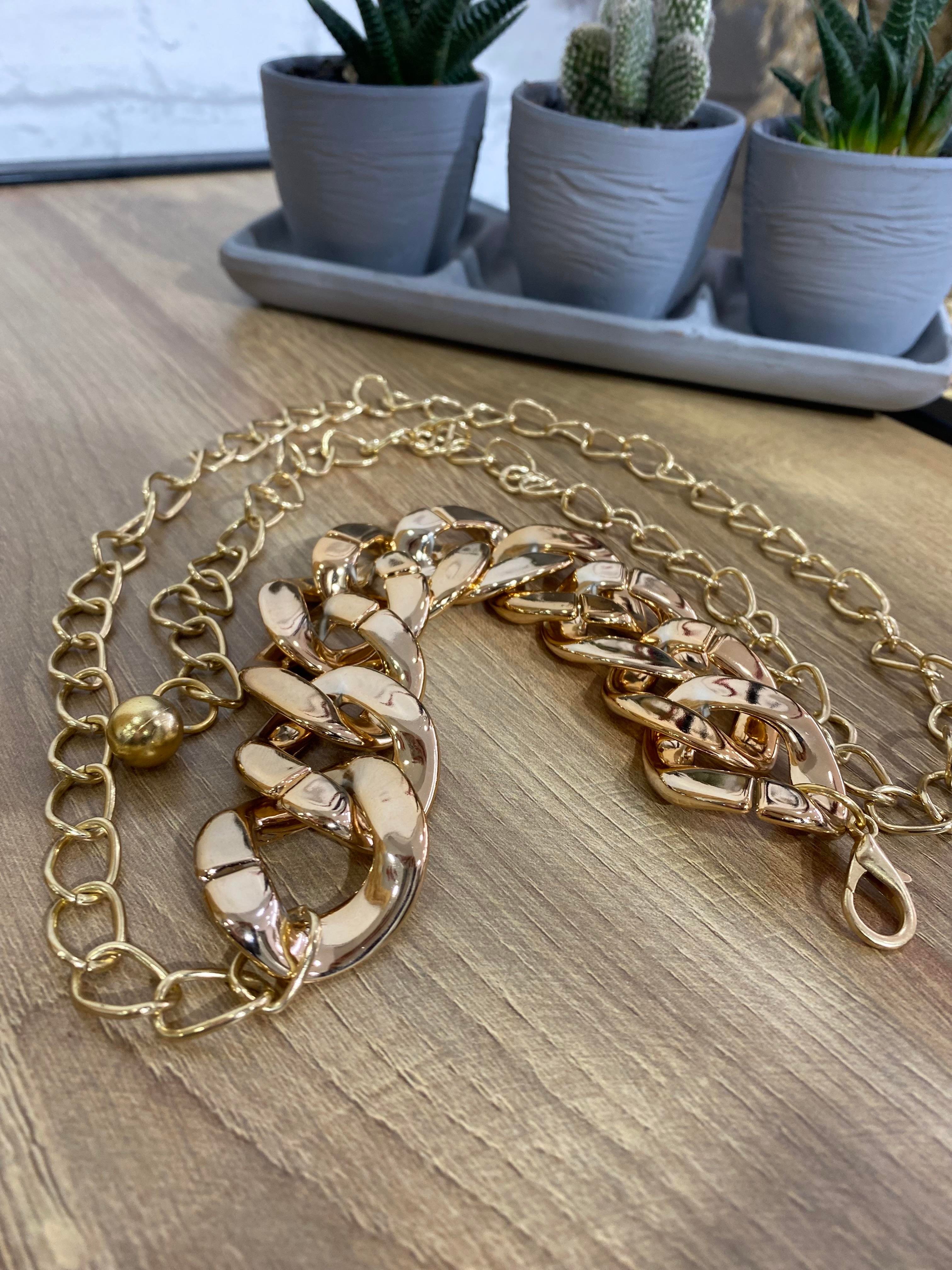 Gold Zincir  Şık Tasarım Kemer 