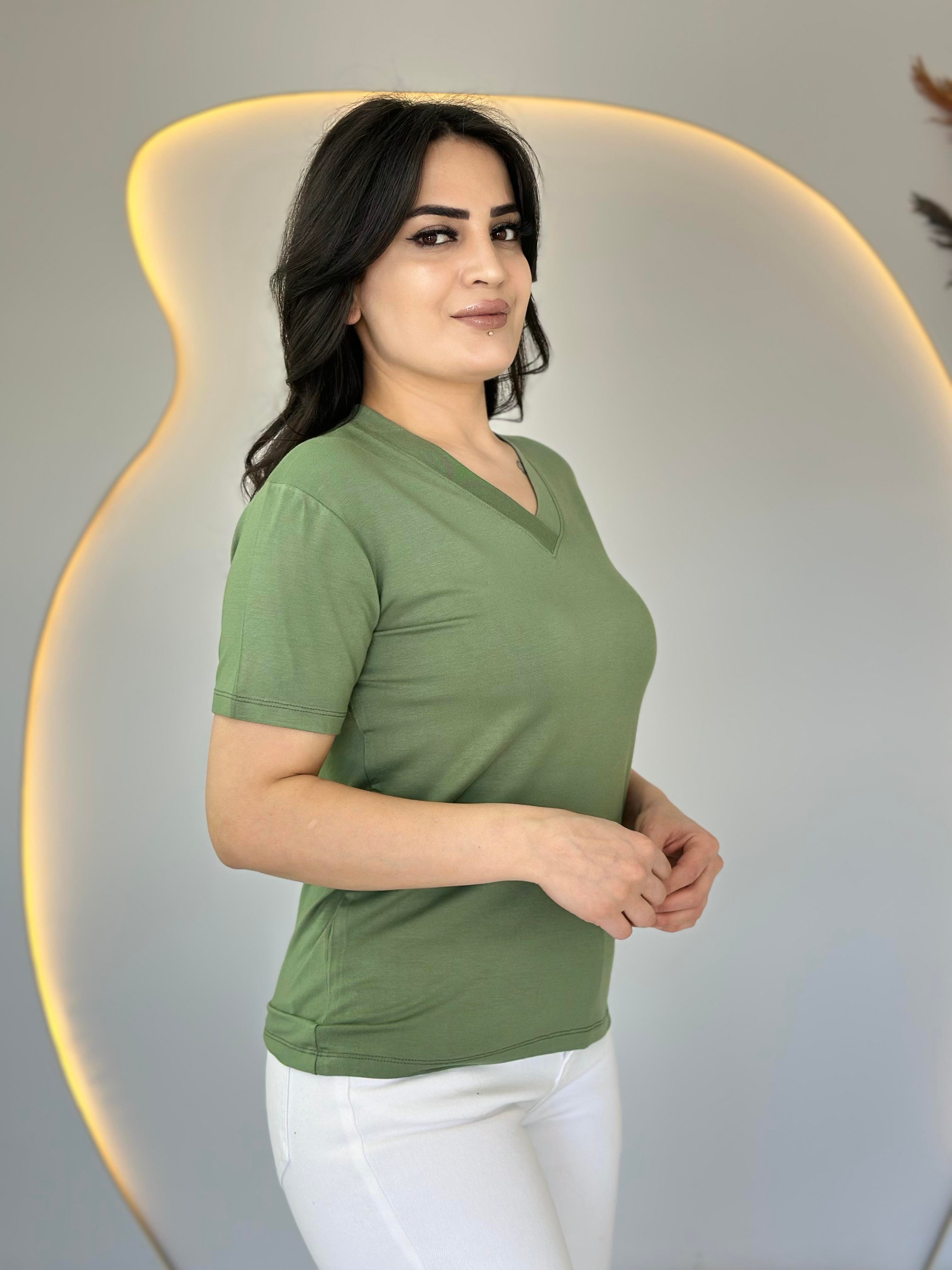 May Haki V Yaka Basic Tshirt D031