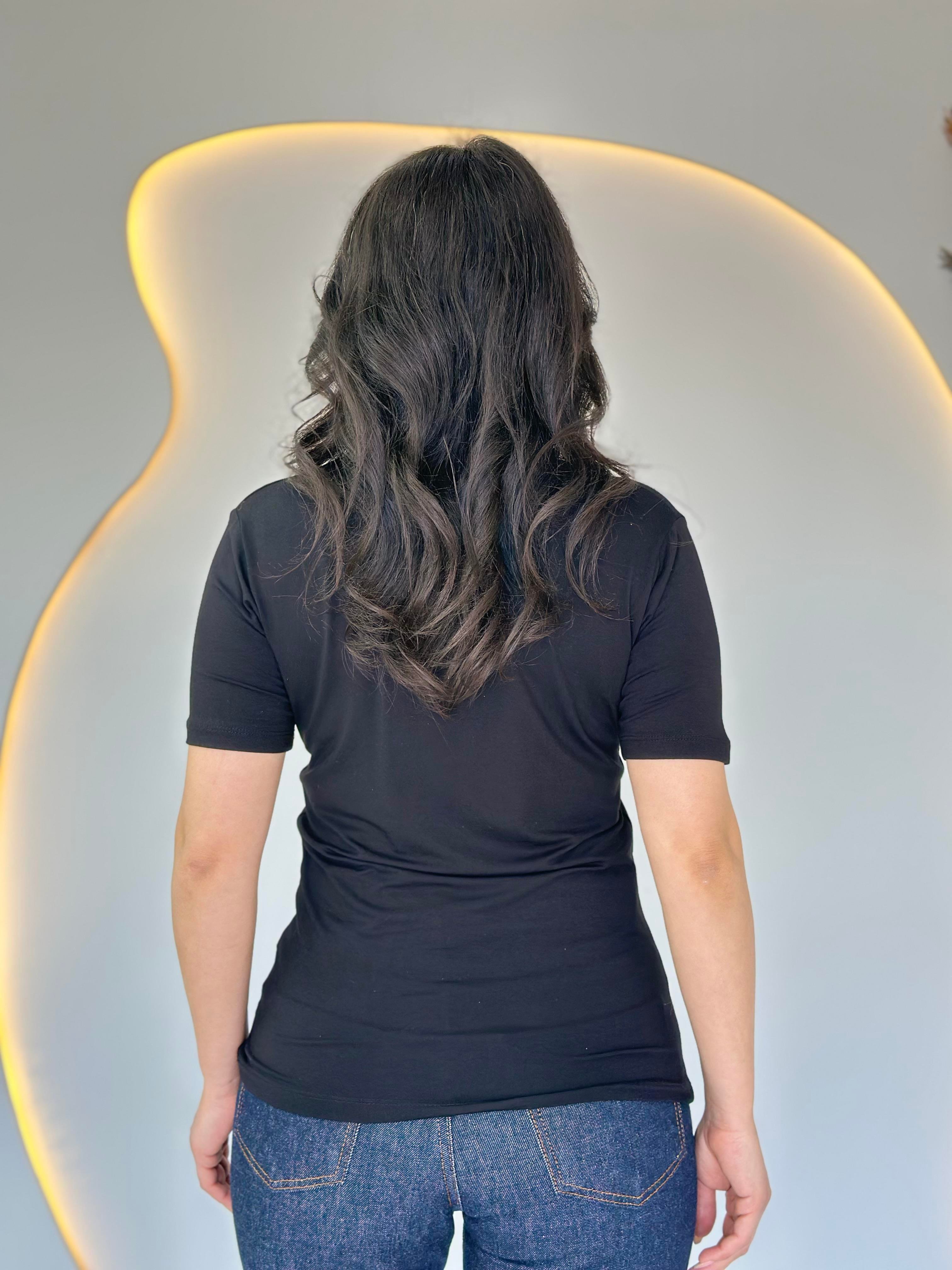 May Siyah V Yaka Basic Tshirt D031