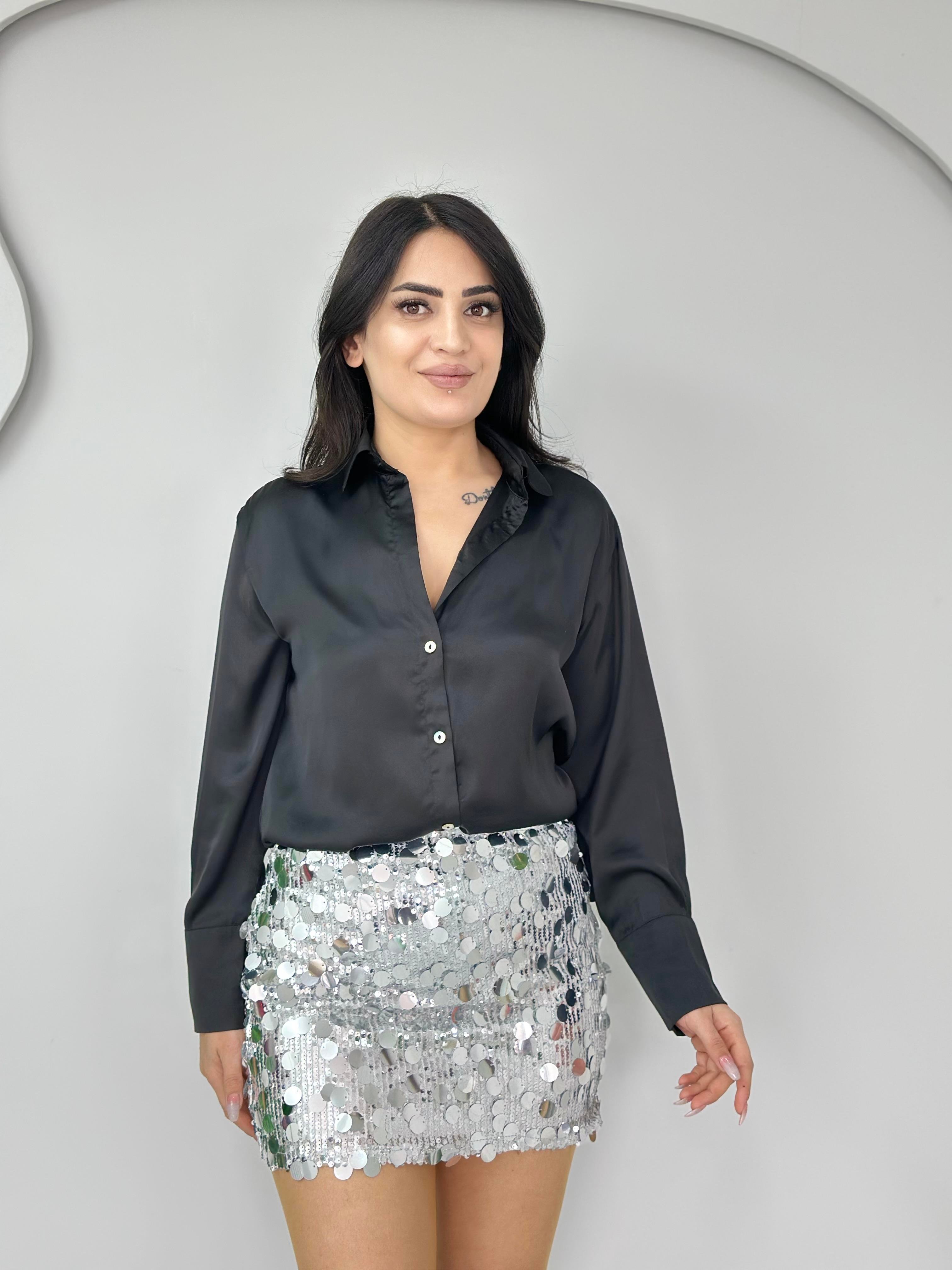 Mellin Gümüş Orj Marka Pullu Mini Etek A333