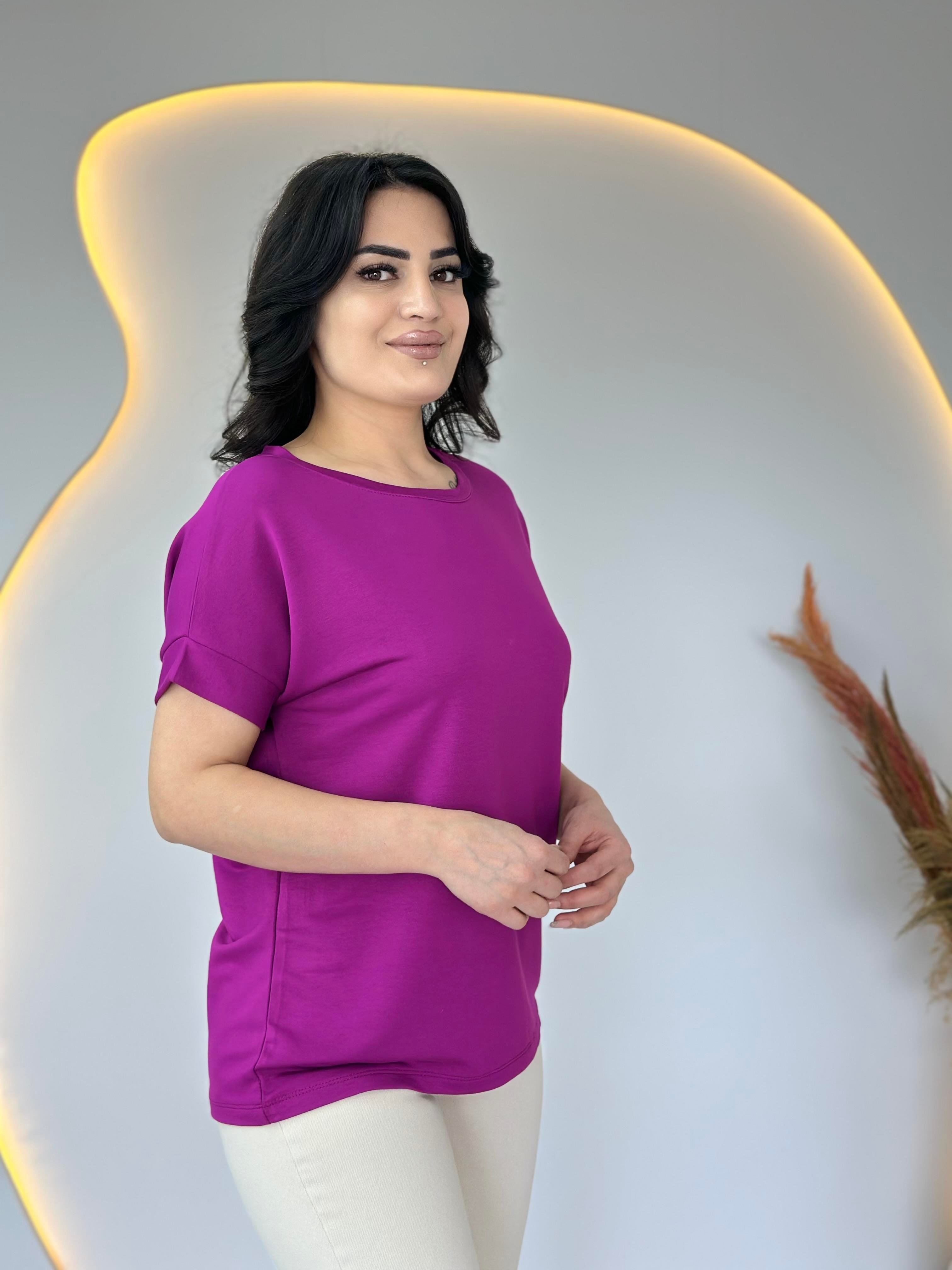 Nice Mor Arkası Dantelli Viskon Bluz D021