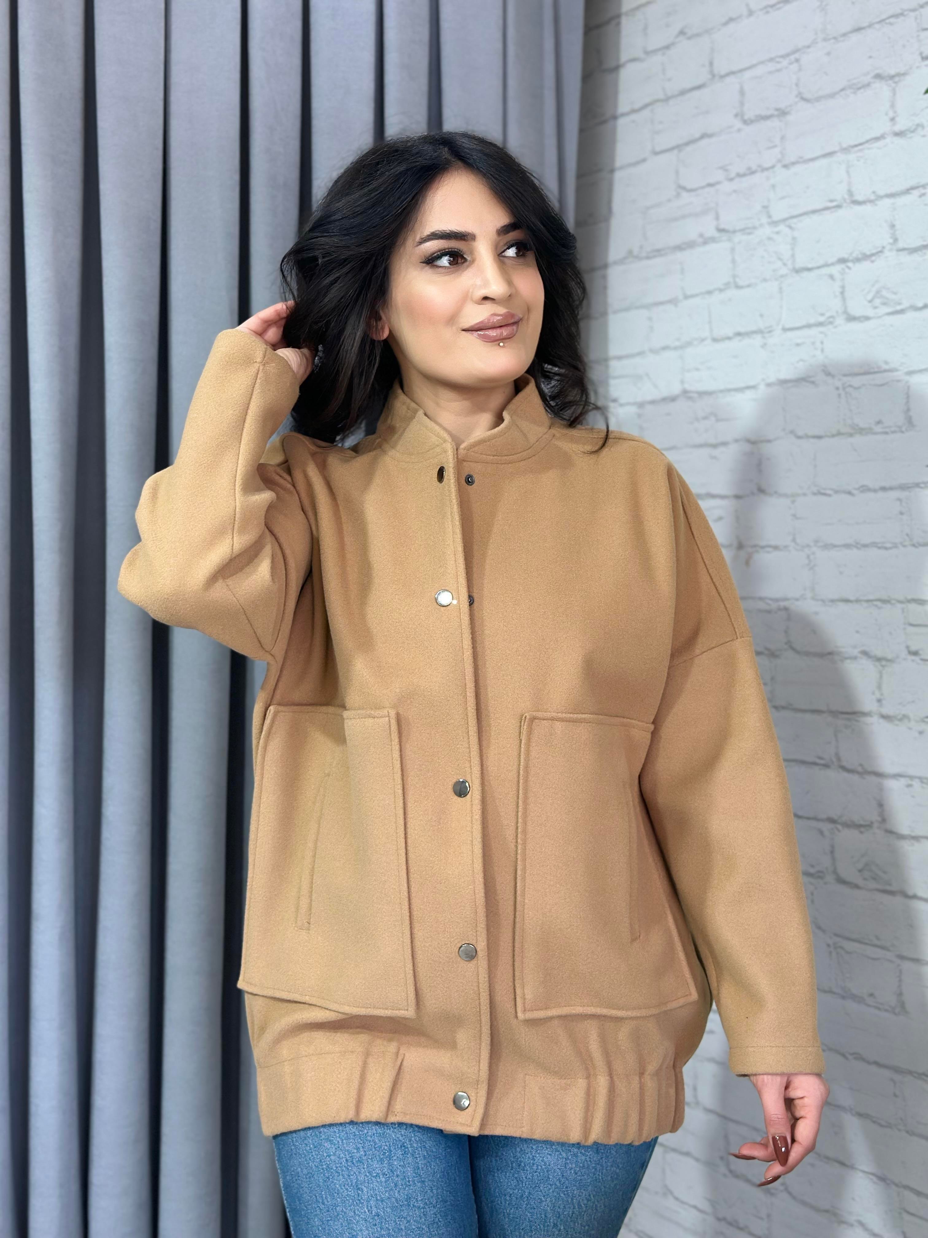 Taba Oversize Trend Cepli Kaşe Bomber Ceket Mont