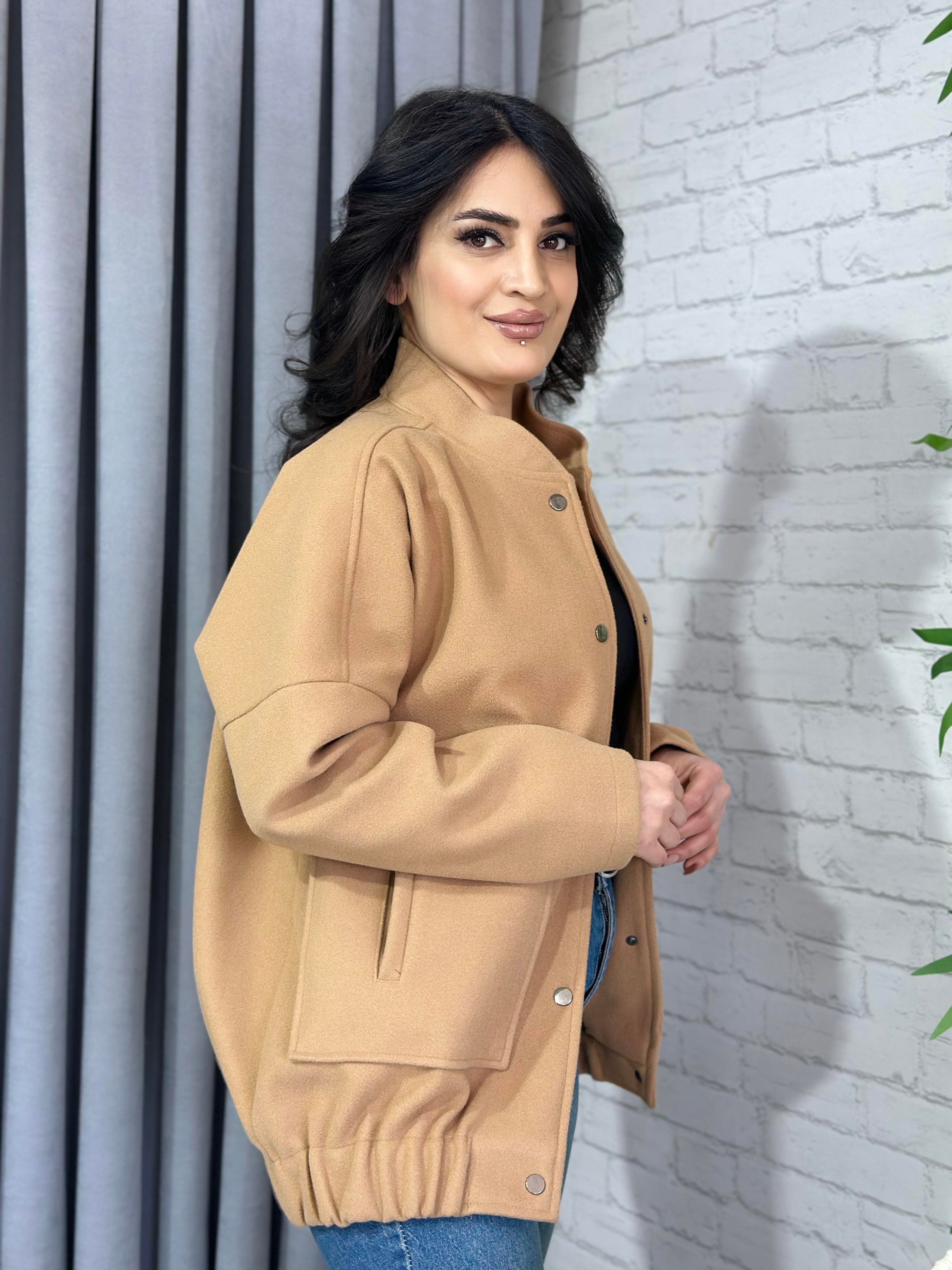 Taba Oversize Trend Cepli Kaşe Bomber Ceket Mont