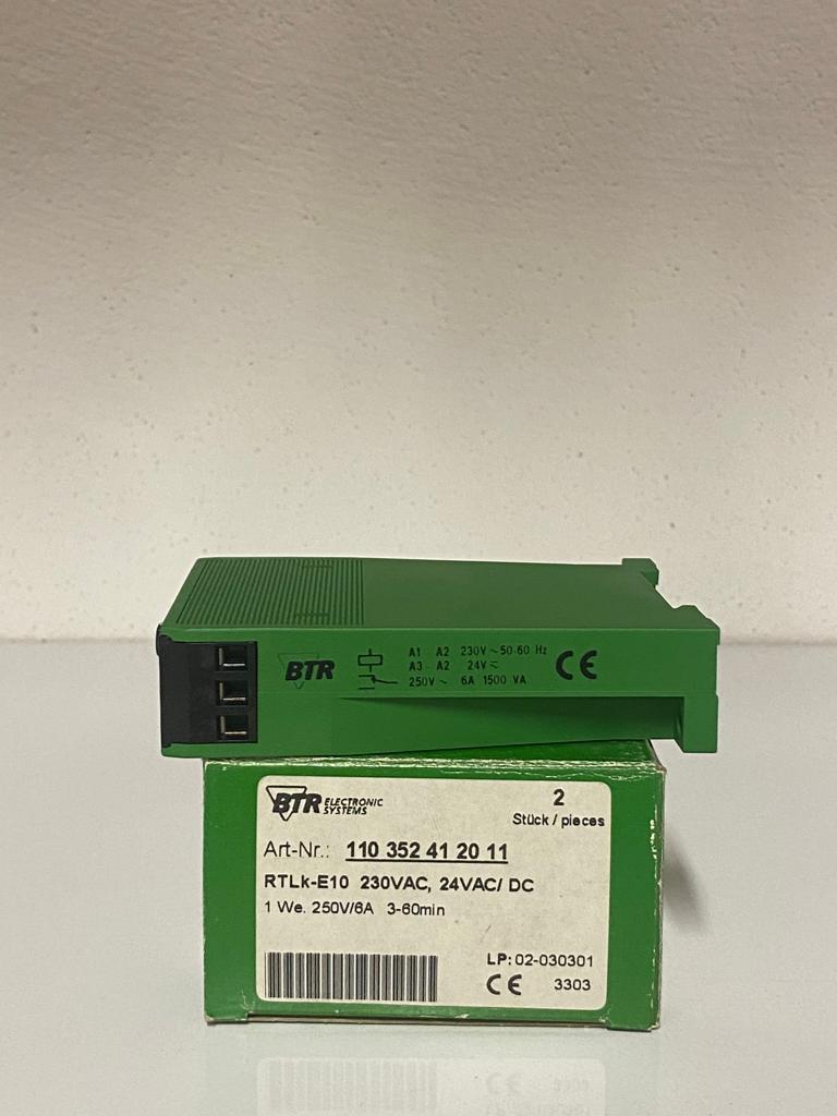BTR RTLK E10 230V AC 24V AC ÇEK.GEC. ZAMAN RÖLESİ
