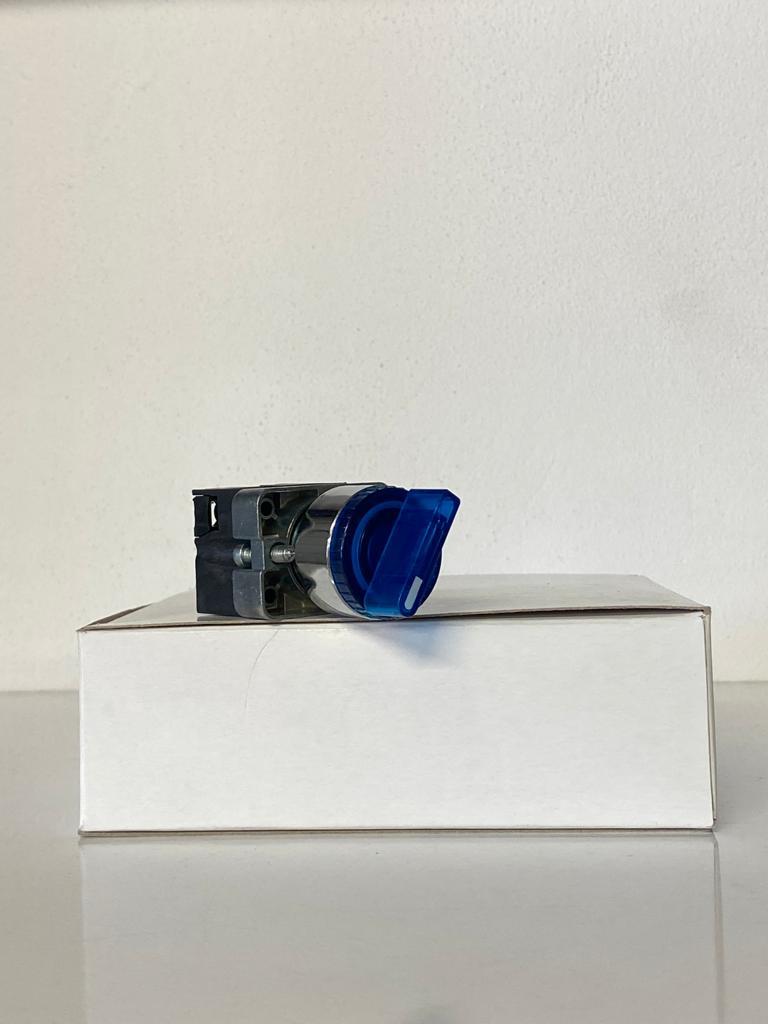 COMEPI 0-1 IŞIKLI MANDAL BUTON  MAVİ Q22mm 2 Pozisyon 1NA kontak düzeni IP65