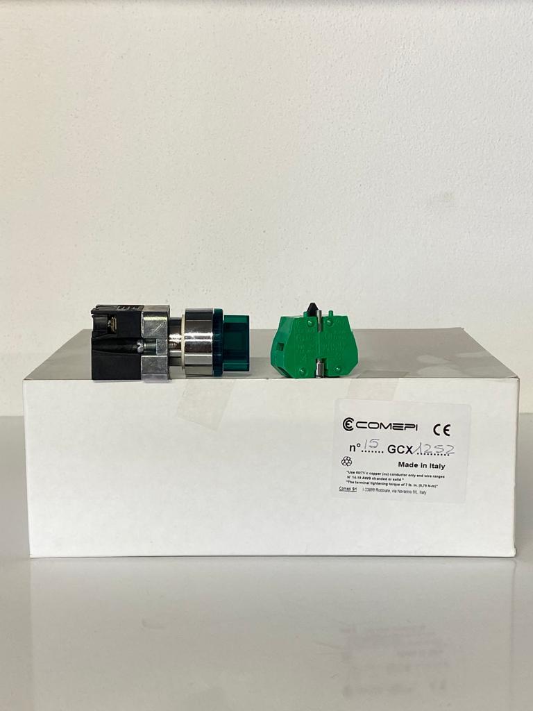COMEPI 0-1  IŞIKLI MANDAL BUTON YEŞİL Q22mm 2 Pozisyon 1NA kontak düzeni IP65